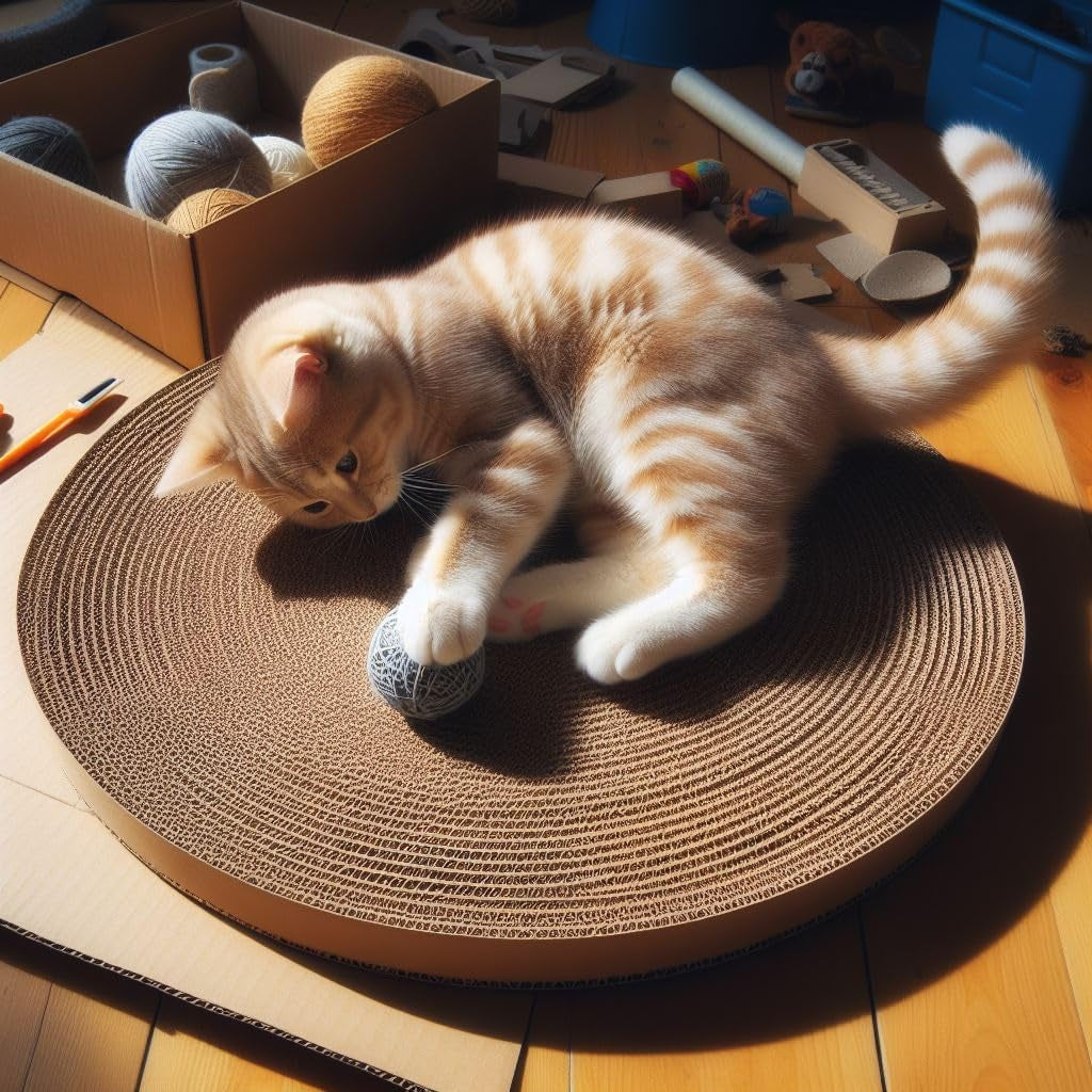 - Cat Scratch Pads Round, Cat Scratcher Cardboards, Refill, Replacement, Insert - 3 Pack