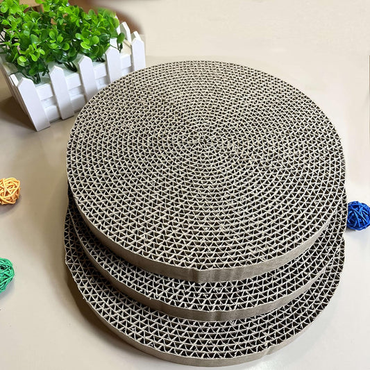 - Cat Scratch Pads Round, Cat Scratcher Cardboards, Refill, Replacement, Insert - 3 Pack